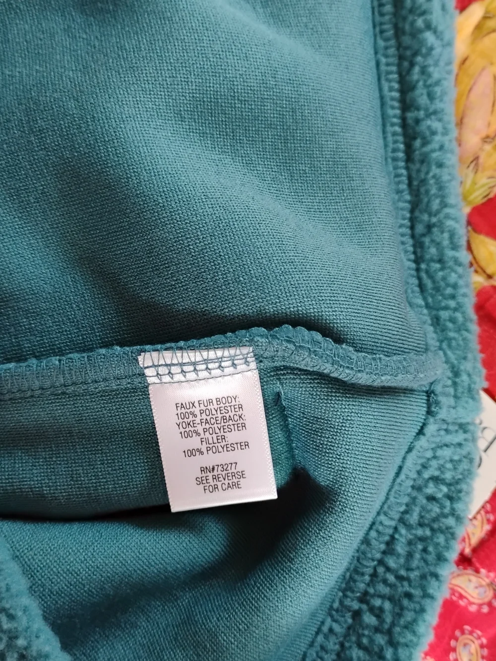 Croft & Barrow For Women Teal Sherpa Vest with Navy Accents Size. PL PETITES